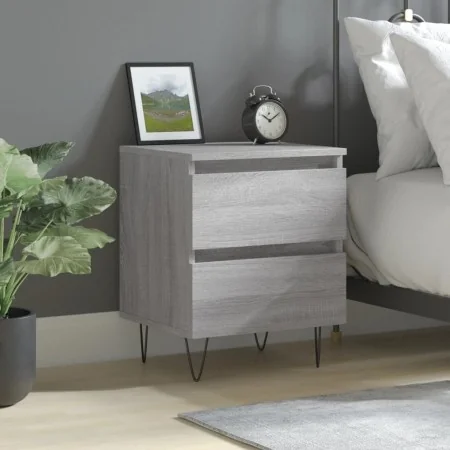 Mesita de noche madera de ingeniería gris Sonoma 40x35x50 cm by , Nightstands - Ref: Foro24-826888, Price: 47,19 €, Discount: %
