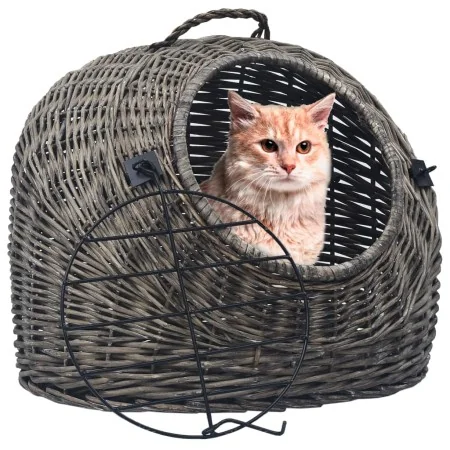 Transportín para gatos sauce natural gris 60x45x45 cm de , Transportines y cajas para mascotas - Ref: Foro24-170906, Precio: ...