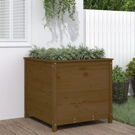 Jardinera madera maciza de pino marrón miel 82,5x82,5x78 cm von , Töpfe und Pflanzgefäße - Ref: Foro24-825306, Preis: 115,97 ...
