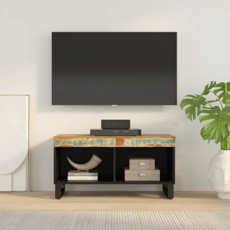 Mueble de TV madera maciza reciclada 85x33x43,5 cm by , CD and DVD storage - Ref: Foro24-352895, Price: 85,12 €, Discount: %