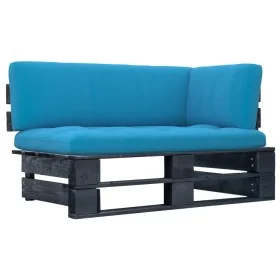 Sofá de jardín esquina de palets madera pino impregnada negro by , Modular outdoor sofas - Ref: Foro24-3066581, Price: 120,33...
