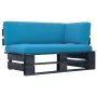 Sofá de jardín esquina de palets madera pino impregnada negro von , Modulare Sofas für den Außenbereich - Ref: Foro24-3066581...