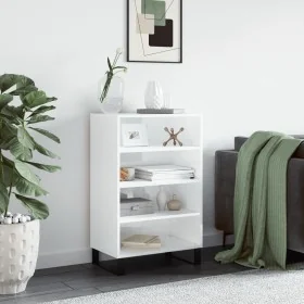 Aparador alto madera de ingeniería blanco brillante 57x35x90 cm by , Sideboards - Ref: Foro24-827238, Price: 54,86 €, Discoun...