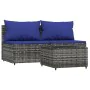 Set de muebles de jardín 3 pzas y cojines ratán sintético gris de , Sofás de exterior - Ref: Foro24-319851, Precio: 171,00 €,...