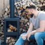 Esschert Design Chimenea exterior con sitio para leña negro FF410 von , Kamine - Ref: Foro24-421283, Preis: 153,65 €, Rabatt: %