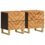 Mesitas de noche 2 uds madera maciza de mango marrón y negro de , Mesitas de noche - Ref: Foro24-356782, Precio: 122,14 €, De...