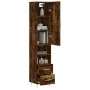 Aparador de madera contrachapada roble ahumado 34,5x34x180 cm de , Aparadores - Ref: Foro24-3198910, Precio: 104,62 €, Descue...