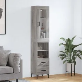 Aparador alto madera contrachapada gris Sonoma 34,5x34x180 cm de , Aparadores - Ref: Foro24-3199303, Precio: 116,09 €, Descue...