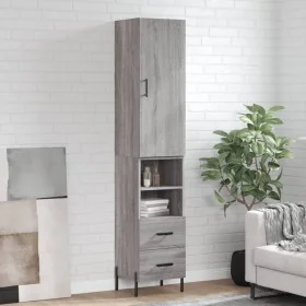 Aparador alto madera contrachapada gris Sonoma 34,5x34x180 cm von , Sideboards - Ref: Foro24-3198927, Preis: 115,88 €, Rabatt: %