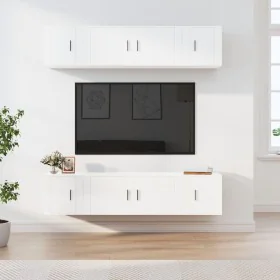 Set de muebles de TV 6 pzas madera contrachapada blanco brillo by , TV Furniture - Ref: Foro24-3188656, Price: 247,93 €, Disc...