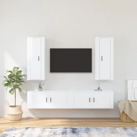 Set de muebles de TV 4 pzas madera contrachapada blanco brillo by , TV Furniture - Ref: Foro24-3188848, Price: 263,80 €, Disc...