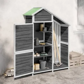 Cobertizo herramientas jardín madera pino gris 120x53,5x170 cm by , Sheds - Ref: Foro24-172247, Price: 269,47 €, Discount: %