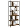 Librería 6 estantes madera ingeniería roble ahumado 76x32x192cm von , Bücherregale und Regale - Ref: Foro24-833947, Preis: 98...
