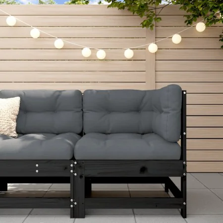 Sofá esquinero con cojines madera maciza de pino negro by , Modular outdoor sofas - Ref: Foro24-825545, Price: 146,81 €, Disc...
