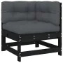 Sofá esquinero con cojines madera maciza de pino negro by , Modular outdoor sofas - Ref: Foro24-825545, Price: 146,81 €, Disc...