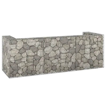 Muro gaviones para contenedor basura galvanizado 325x100x110 cm by , Waste container supports - Ref: Foro24-151301, Price: 17...