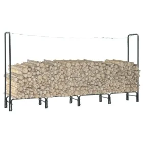 Leñero de acero gris antracita 240x35x120 cm by , Firewood bags and holders - Ref: Foro24-286291, Price: 75,17 €, Discount: %