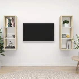 Muebles de salón de pared 2 piezas blanco y roble Sonoma by , TV Furniture - Ref: Foro24-3079858, Price: 99,09 €, Discount: %