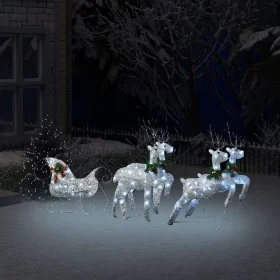 Renos y trineo de Navidad de exterior con 100 LED plateado by , Christmas lights - Ref: Foro24-329832, Price: 94,83 €, Discou...