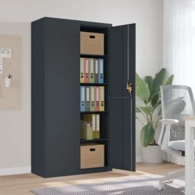 Taquilla de acero gris antracita 90x40x180 cm von , Aktenschränke - Ref: Foro24-339755, Preis: 349,92 €, Rabatt: %