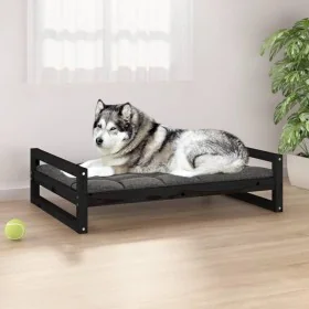 Cama para perros madera maciza de pino negro 105,5x75,5x28 cm by , Beds for dogs - Ref: Foro24-821491, Price: 72,15 €, Discou...