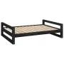 Cama para perros madera maciza de pino negro 105,5x75,5x28 cm by , Beds for dogs - Ref: Foro24-821491, Price: 72,15 €, Discou...