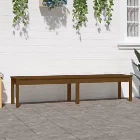 Banco de jardín madera maciza pino marrón miel 203,5x44x45 cm de vidaXL, Bancos de jardín - Ref: Foro24-824021, Precio: 82,86...