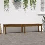 Garden bench solid pine wood honey brown 203.5x44x45 cm by vidaXL, garden benches - Ref: Foro24-824021, Price: 82,86 €, Disco...
