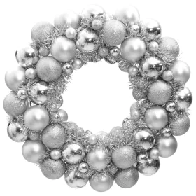 Corona de Navidad poliestireno plateada 45 cm by , Festive decorations - Ref: Foro24-356122, Price: 37,82 €, Discount: %