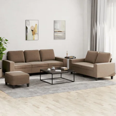 Juego de sofás 3 piezas tela marrón von , Sofas - Ref: Foro24-3201909, Preis: 579,18 €, Rabatt: %