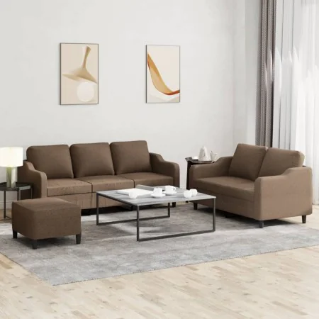 Juego de sofás con cojines 3 piezas tela marrón von , Sofas - Ref: Foro24-3201845, Preis: 557,99 €, Rabatt: %
