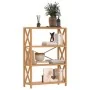 Estantería de 4 niveles madera maciza de roble 80x30x112 cm by , Bookcases and shelves - Ref: Foro24-353811, Price: 121,87 €,...