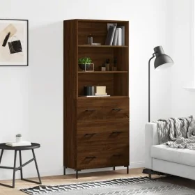 Aparador alto madera contrachapada marrón roble 69,5x34x180 cm von , Sideboards - Ref: Foro24-3189388, Preis: 156,13 €, Rabat...
