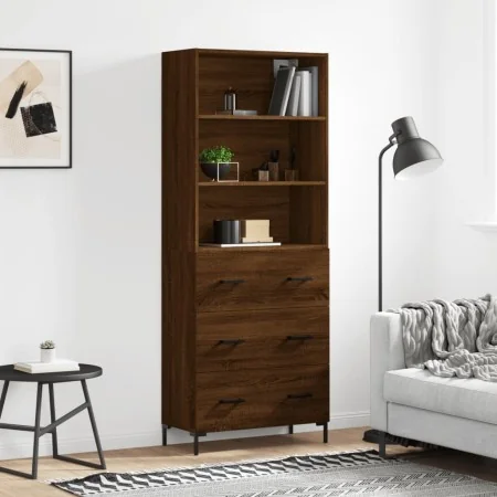 Aparador alto madera contrachapada marrón roble 69,5x34x180 cm de , Aparadores - Ref: Foro24-3189388, Precio: 155,93 €, Descu...