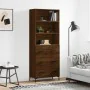 Aparador alto madera contrachapada marrón roble 69,5x34x180 cm de , Aparadores - Ref: Foro24-3189388, Precio: 155,93 €, Descu...