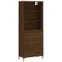 Aparador alto madera contrachapada marrón roble 69,5x34x180 cm de , Aparadores - Ref: Foro24-3189388, Precio: 155,93 €, Descu...