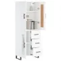 Aparador alto madera contrachapada blanco 69,5x34x180 cm by , Sideboards - Ref: Foro24-3199961, Price: 174,88 €, Discount: %