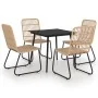 Juego de comedor para jardín 5 piezas ratán sintético y vidrio by , Garden sets - Ref: Foro24-3060232, Price: 558,17 €, Disco...