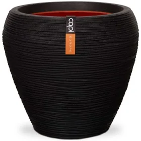 Capi Jarrón Nature Rib cónico negro 42x38 cm KBLR362 by , Pots and planters - Ref: Foro24-424214, Price: 78,36 €, Discount: %