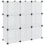 Estantería de cubos 9 compartimentos y puertas PP transparente by , Shoe racks and shoe organizers - Ref: Foro24-340557, Pric...