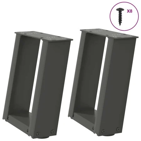 Patas de mesa centro forma U 2uds acero antracita 30x(30-31) cm de , Patas para mesas - Ref: Foro24-4012738, Precio: 54,60 €,...