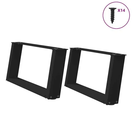 Patas de mesa de centro forma U 2uds acero negro 70x(30-31) cm by , Table legs - Ref: Foro24-4012752, Price: 73,93 €, Discoun...