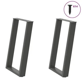 Patas para mesa comedor forma U 2uds antracita 60x(72-73) cm by , Table legs - Ref: Foro24-4012790, Price: 86,47 €, Discount: %