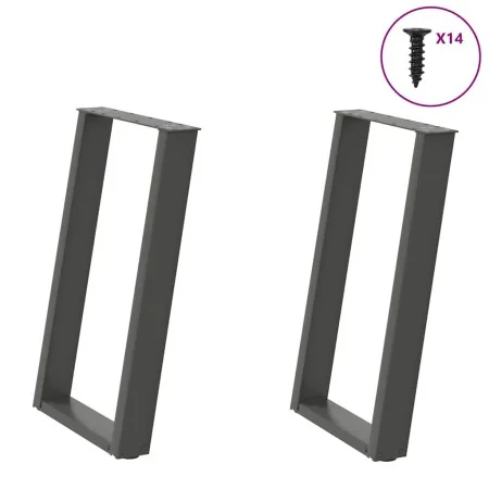 Patas para mesa comedor forma U 2uds antracita 60x(72-73) cm by , Table legs - Ref: Foro24-4012790, Price: 86,47 €, Discount: %