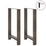 Patas para mesa de centro de acero natural 2 uds 60x(90-91) cm by , Table legs - Ref: Foro24-4013335, Price: 95,00 €, Discoun...