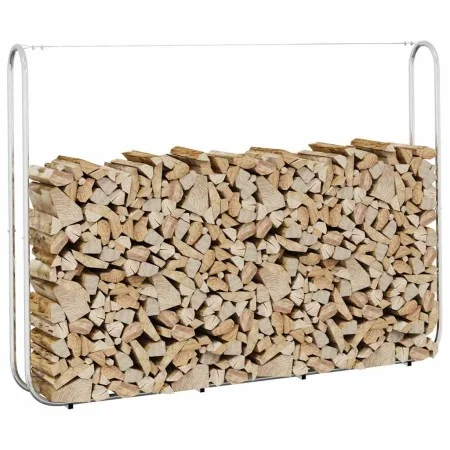 Leñero acero galvanizado 200x25x150 cm by , Firewood bags and holders - Ref: Foro24-4100705, Price: 30,40 €, Discount: %