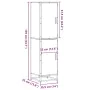 Aparador alto madera de ingeniería y metal 35,5x35x139 cm by , Sideboards - Ref: Foro24-849056, Price: 91,42 €, Discount: %