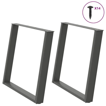 Patas para mesa comedor forma U 2uds antracita 90x(72-73) cm by , Table legs - Ref: Foro24-4012802, Price: 102,09 €, Discount: %