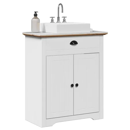 Mueble de baño con lavabo BODO blanco y marrón 70x35x80 cm von , Badezimmermöbel - Ref: Foro24-4016864, Preis: 173,59 €, Raba...