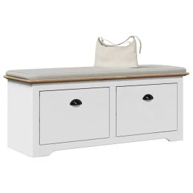 Banco de recibidor BODO blanco y marrón 114x40x45 cm von , Bänke für Hallen und Lager - Ref: Foro24-4016870, Preis: 142,60 €,...
